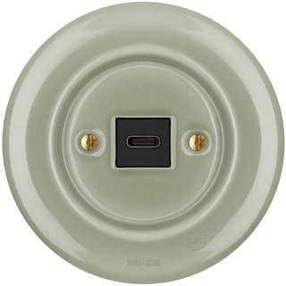 PORCELAIN WALL SOCKET GREY GREEN USB - C - DYKE & DEAN