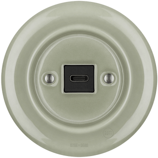 PORCELAIN WALL SOCKET GREY GREEN USB - C - DYKE & DEAN