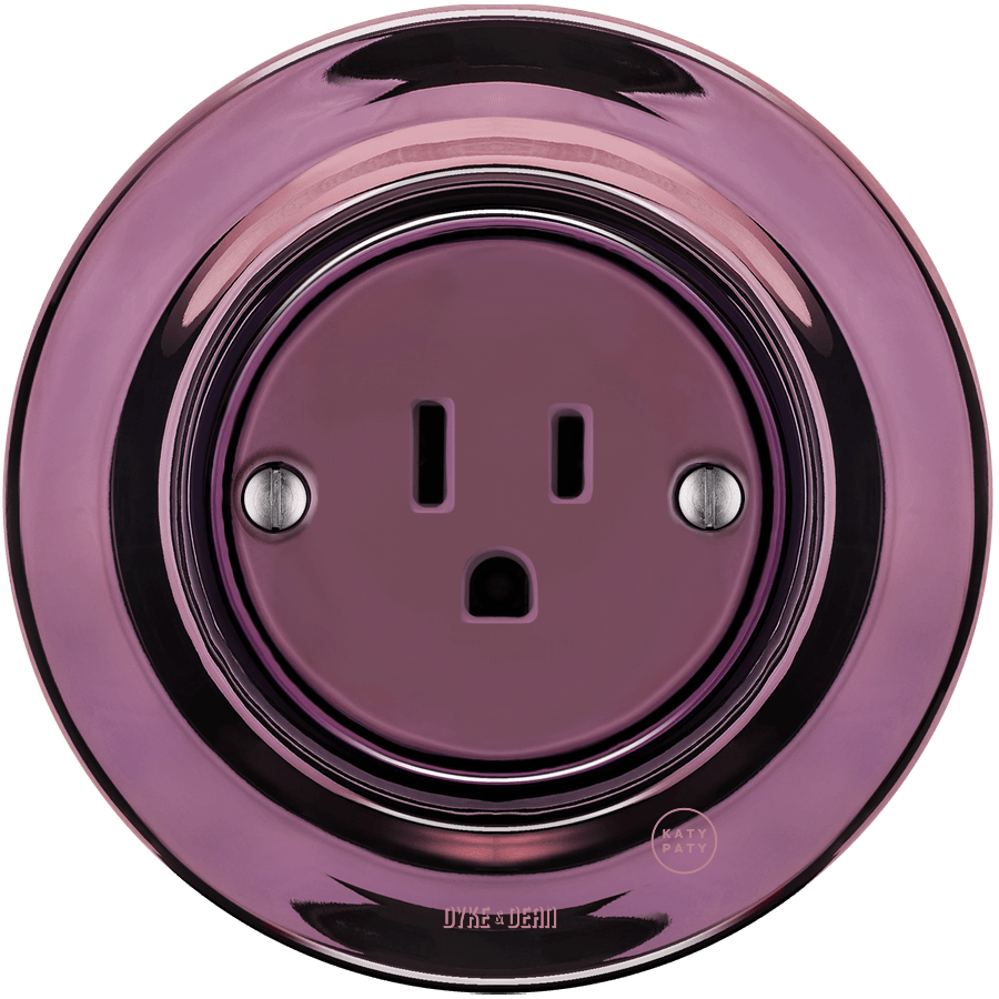 PORCELAIN WALL SOCKET USA PURPLE 15 AMP - DYKE & DEAN