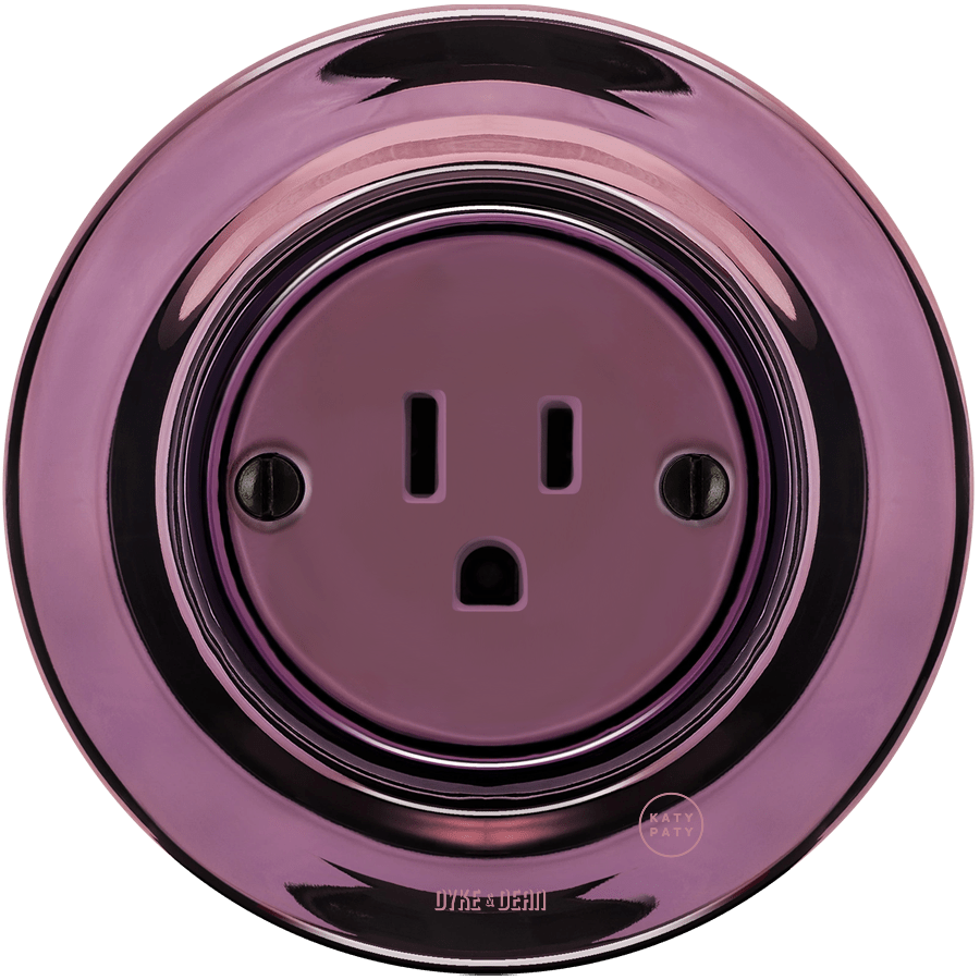 PORCELAIN WALL SOCKET USA PURPLE 15 AMP - DYKE & DEAN