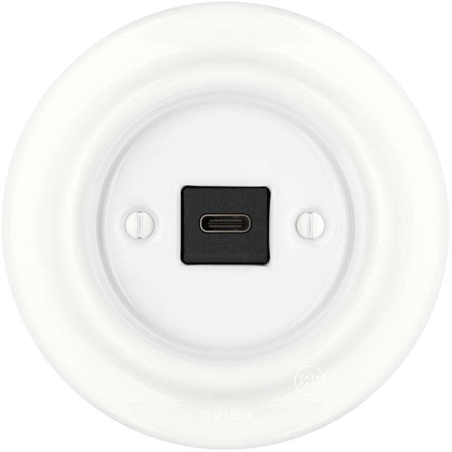 PORCELAIN WALL SOCKET WHITE USB - C - DYKE & DEAN