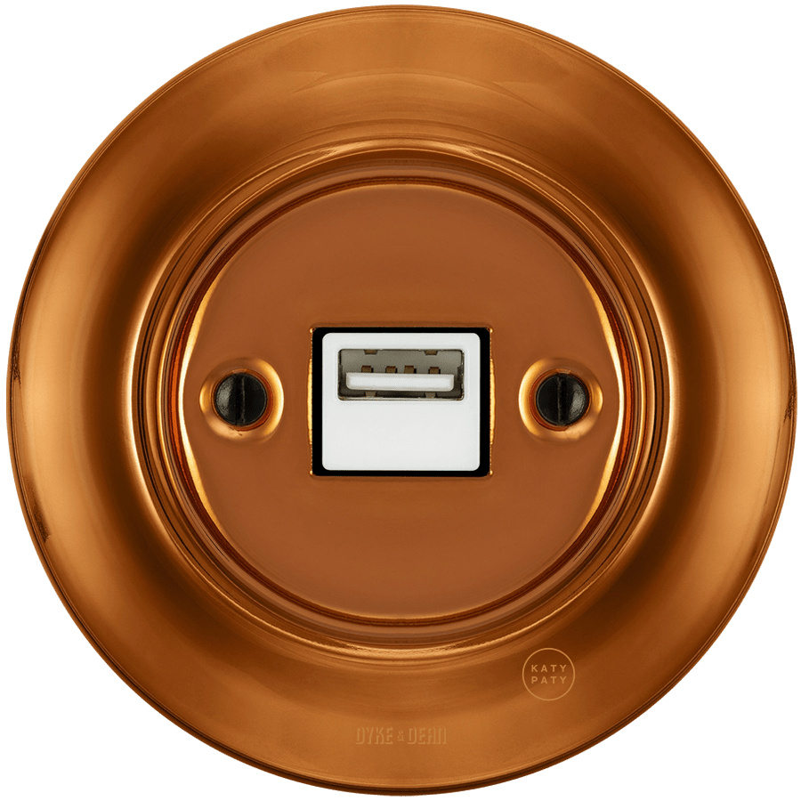PORCELAIN WALL USB CHARGER BRONZE - DYKE & DEAN