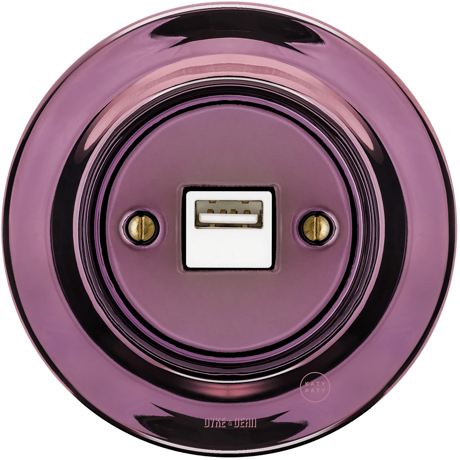 PORCELAIN WALL USB CHARGER PURPLE - DYKE & DEAN