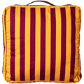 PORTABLE STRIPE BLOCK CUSHION BURGUNDY MUSTARD - DYKE & DEAN