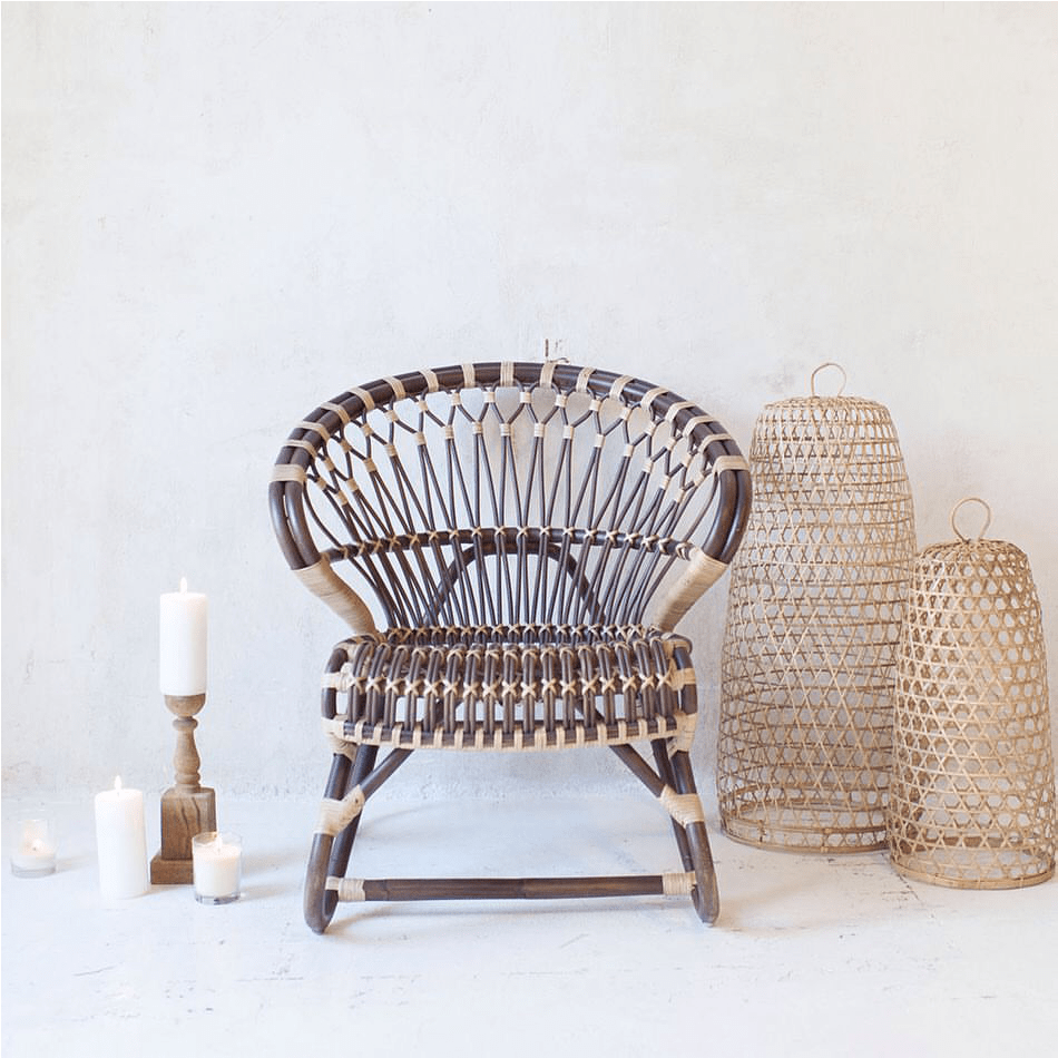 RATTAN LAMP APOLO LARGE - DYKE & DEAN