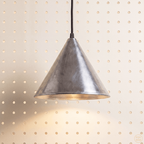 RAW METAL E27 ENAMEL CONE LAMPSHADE PENDANT 300 - DYKE & DEAN