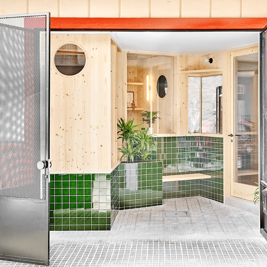 RED CERAMIC WALL & CEILING LAMP - DYKE & DEAN