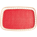 RED RATTAN SERVING TRAY - DYKE & DEAN