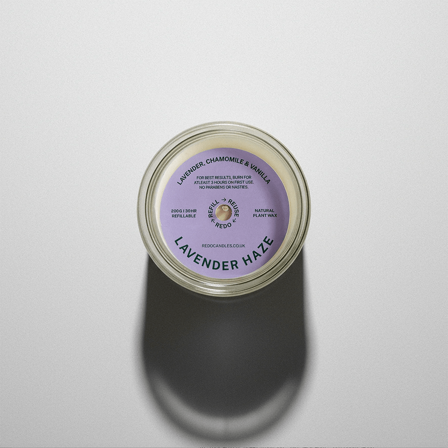REDO GLASS LAVENDER HAZE CANDLE - DYKE & DEAN