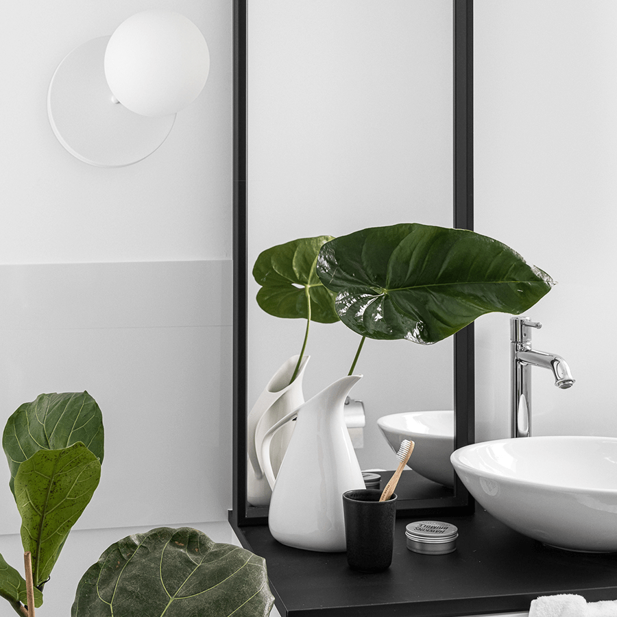 REFA WATERPROOF OPAL GLOBE WALL LIGHT WHITE - DYKE & DEAN