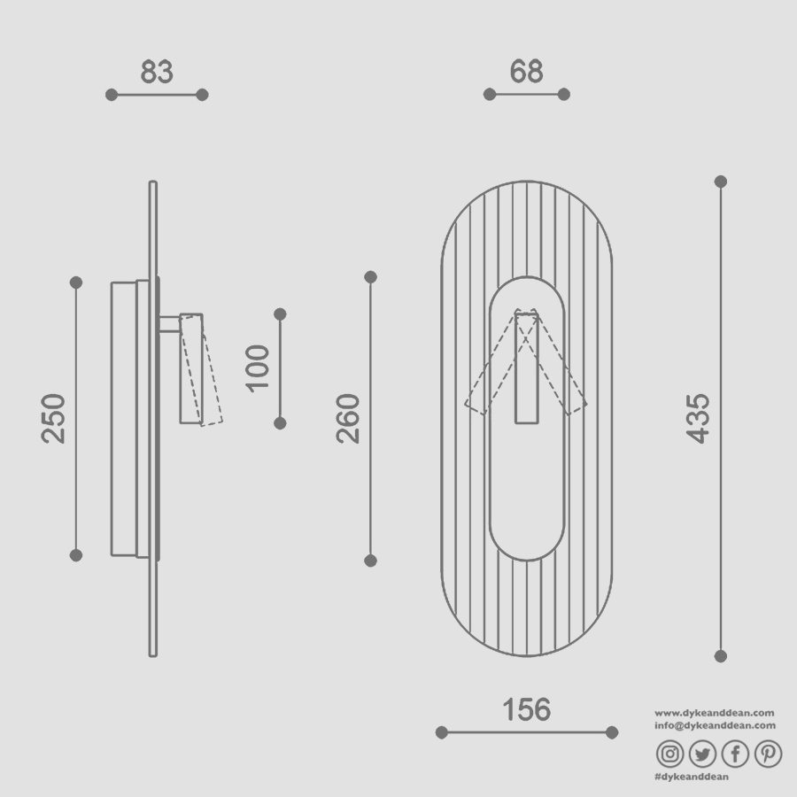 RIFLO WALL SPOT LIGHT BLACK - DYKE & DEAN