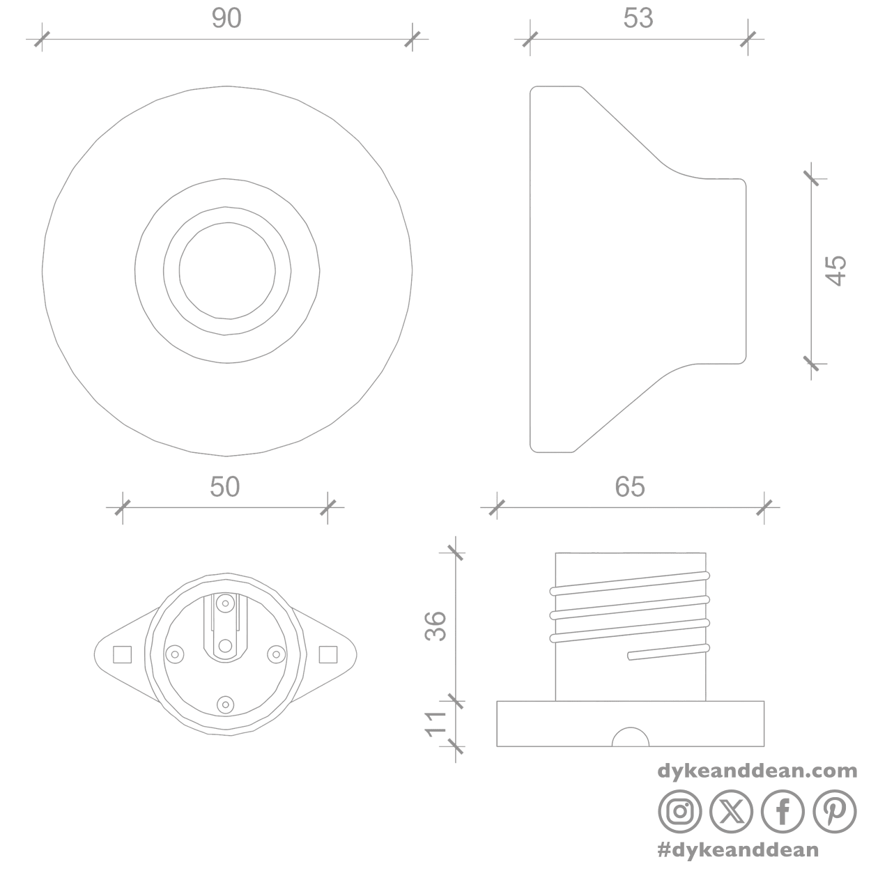 ROUND CERAMIC WALL & CEILING LAMP YELLOW ORANGE - DYKE & DEAN