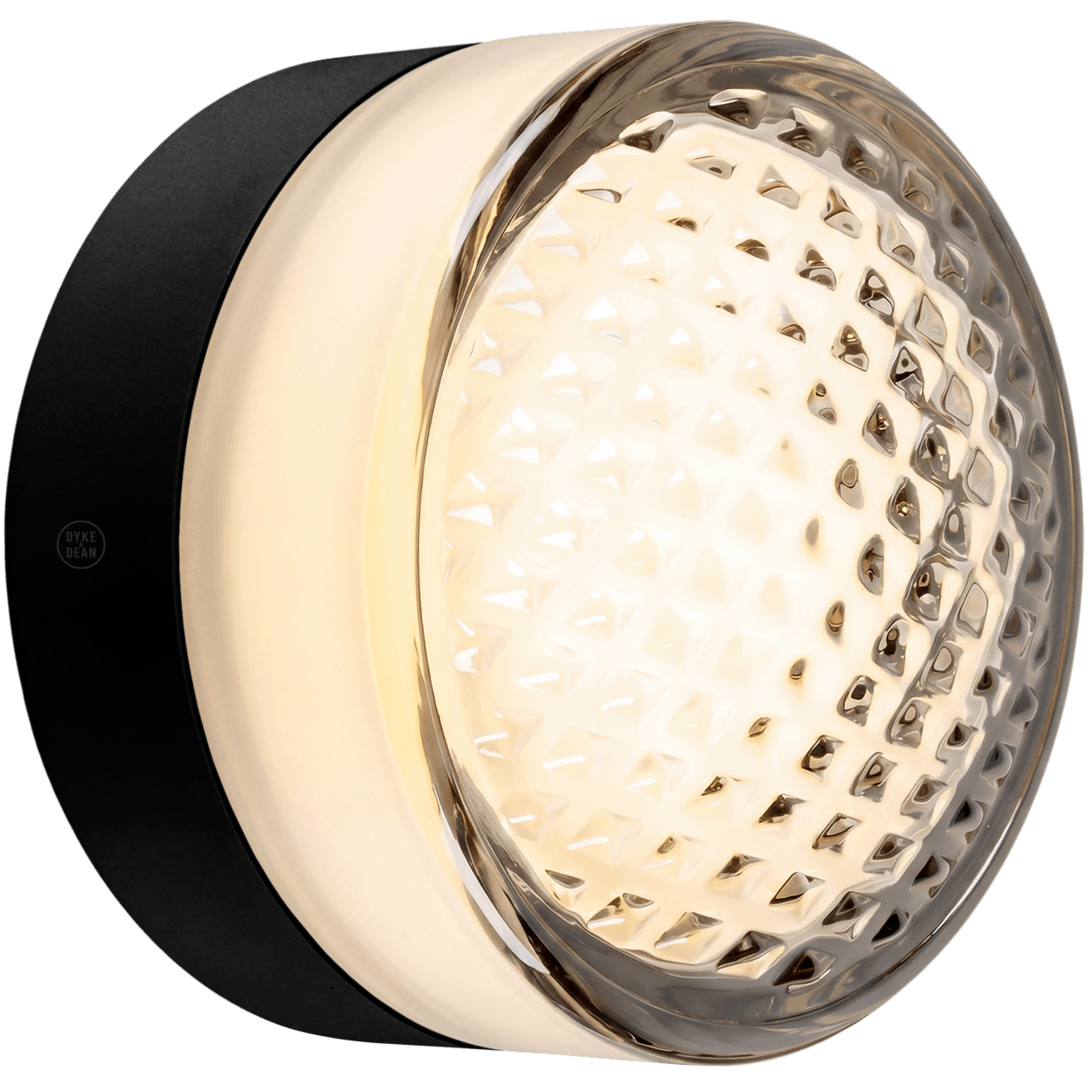 ROUND WATERPROOF BLACK WALL CEILING SCONCE SMOKE LIGHT - DYKE & DEAN