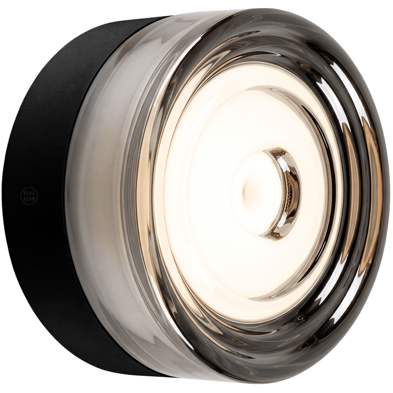 ROUND WATERPROOF BLACK WALL CEILING SCONCE SMOKE LIGHT - DYKE & DEAN