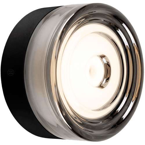 ROUND WATERPROOF BLACK WALL CEILING SCONCE SMOKE LIGHT - DYKE & DEAN