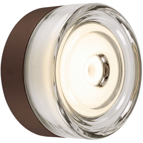 ROUND WATERPROOF BRONZE WALL CEILING SCONCE CLEAR LIGHT - DYKE & DEAN