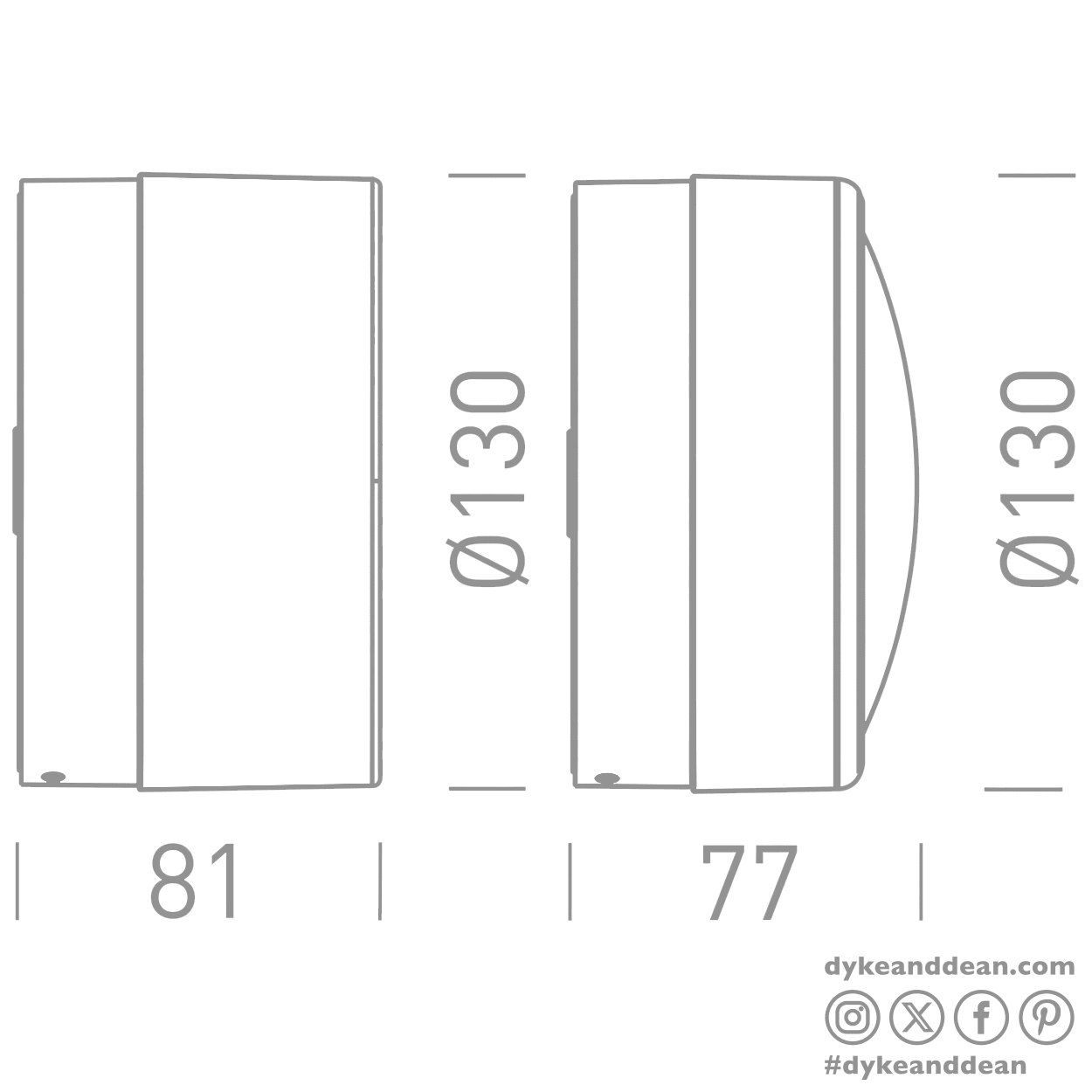 ROUND WATERPROOF BRONZE WALL CEILING SCONCE SMOKE LIGHT - DYKE & DEAN