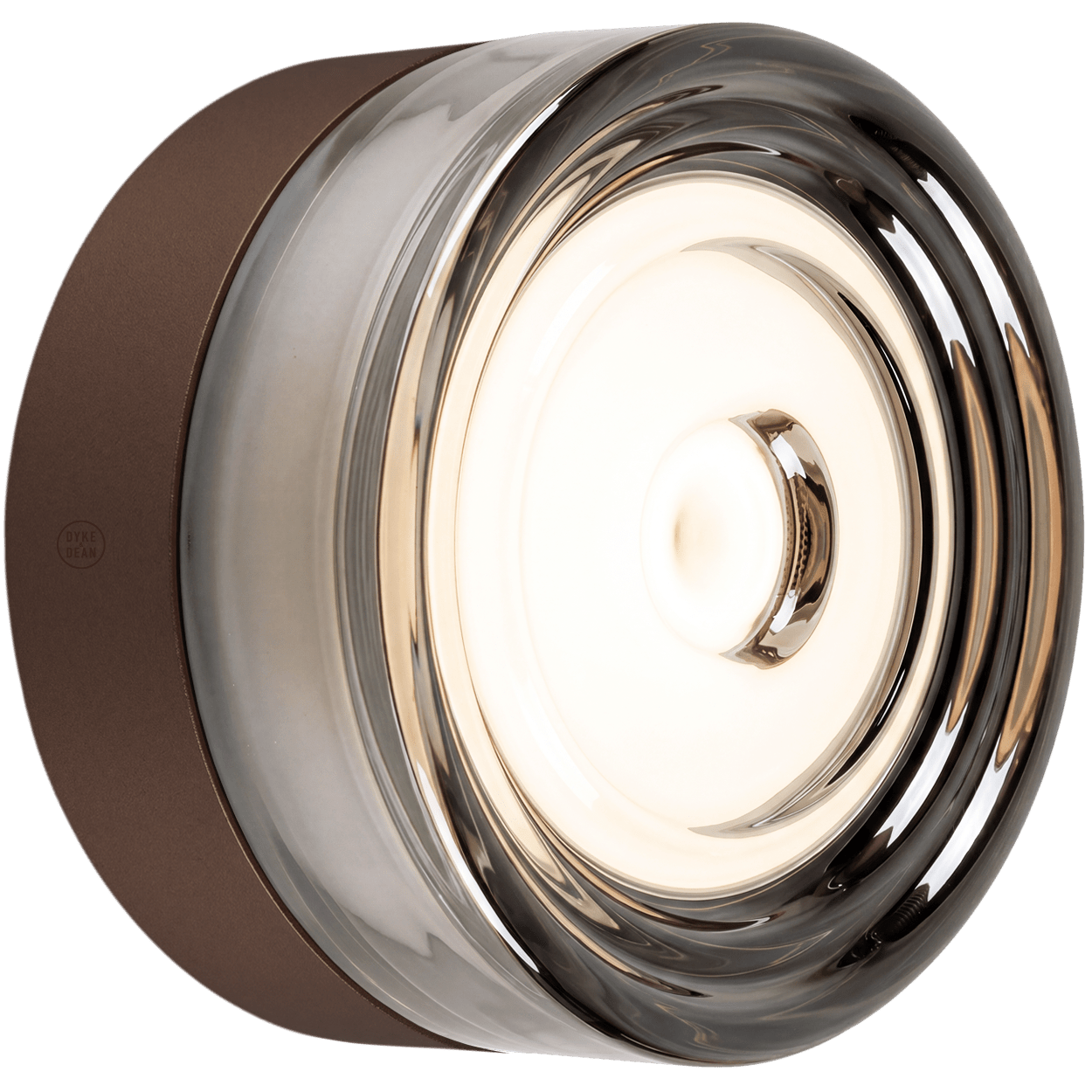 ROUND WATERPROOF BRONZE WALL CEILING SCONCE SMOKE LIGHT - DYKE & DEAN