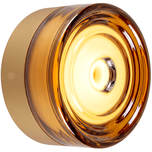 ROUND WATERPROOF GOLD WALL CEILING SCONCE AMBER LIGHT - DYKE & DEAN
