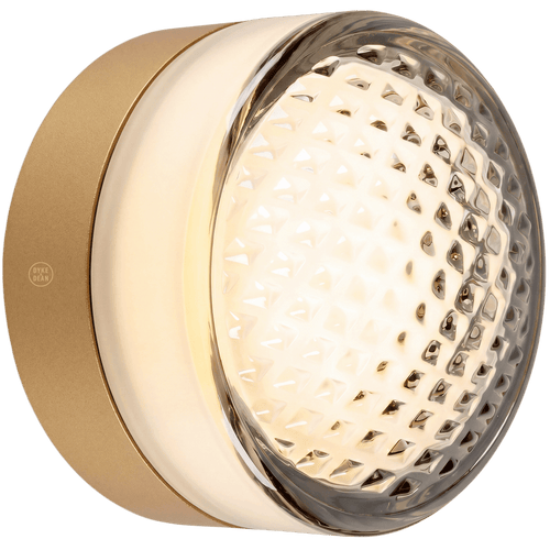 ROUND WATERPROOF GOLD WALL CEILING SCONCE SMOKE LIGHT - DYKE & DEAN