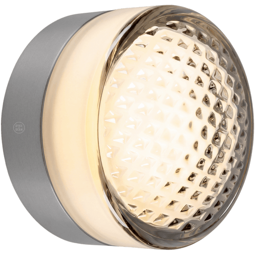 ROUND WATERPROOF NICKEL WALL CEILING SCONCE SMOKE LIGHT - DYKE & DEAN