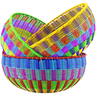 SET OF 2 COLOURFUL MEXICAN FRUIT BOWLS - DYKE & DEAN
