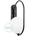 SINGLE GLOBE ROD WALL LIGHT OUTLET - DYKE & DEAN