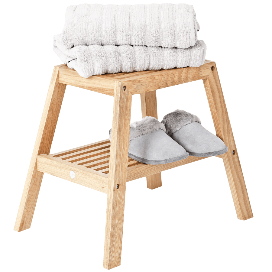 SLATTED BATH STOOL NATURAL OAK - DYKE & DEAN