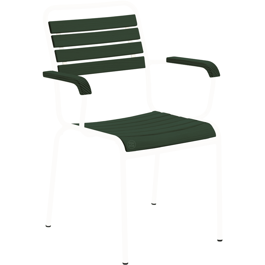 SLATTED GREENWOOD STACKING CHAIR COLOUR WITH ARMS