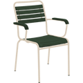 SLATTED GREENWOOD STACKING CHAIR COLOUR WITH ARMS