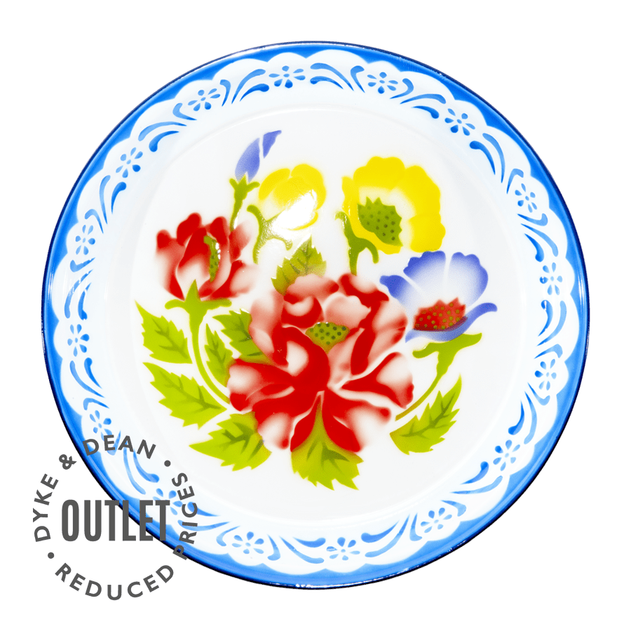 SMALL FLOWER ENAMEL TRAY BLUE OUTLET - DYKE & DEAN