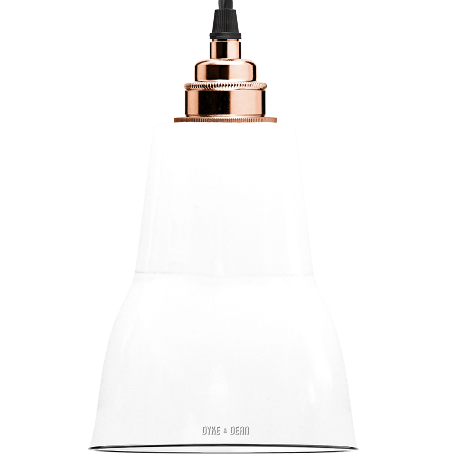 SMALL WHITE ENAMEL SHADE - DYKE & DEAN