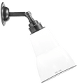 SMALL WHITE ENAMEL SHADE WALL LAMP - DYKE & DEAN