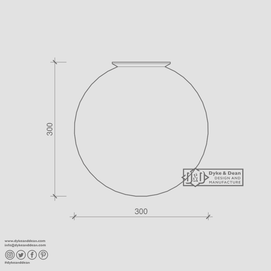 SPHERE LAMP BLACK BASE 300mm - DYKE & DEAN