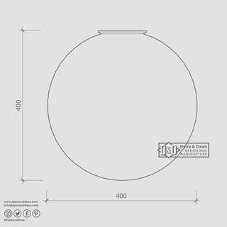 SPHERE LAMP WHITE BASE 400mm - DYKE & DEAN