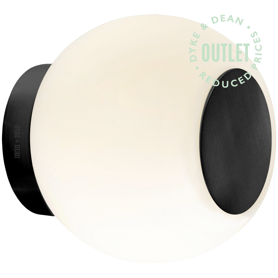 SPOT GLOBE LAMP BRUSHED BLACK METAL OUTLET - DYKE & DEAN