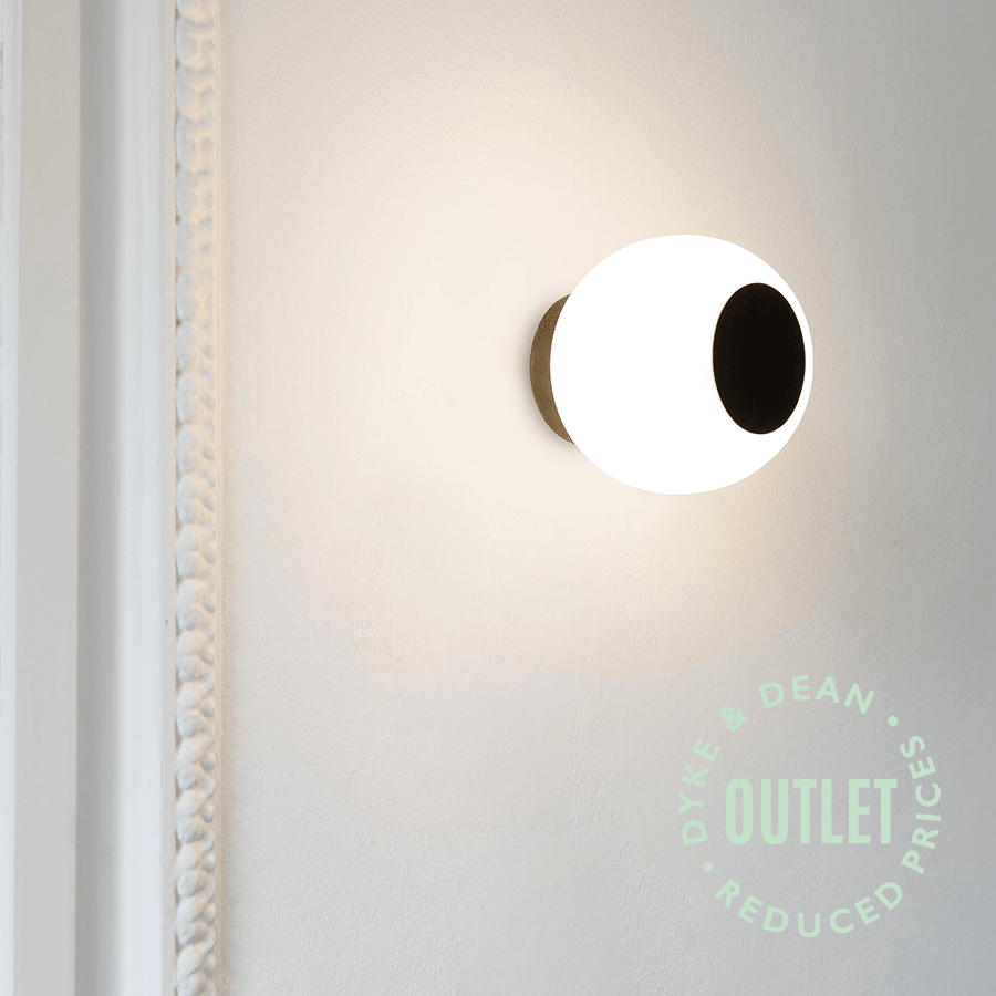 SPOT GLOBE LAMP BRUSHED BLACK METAL OUTLET - DYKE & DEAN