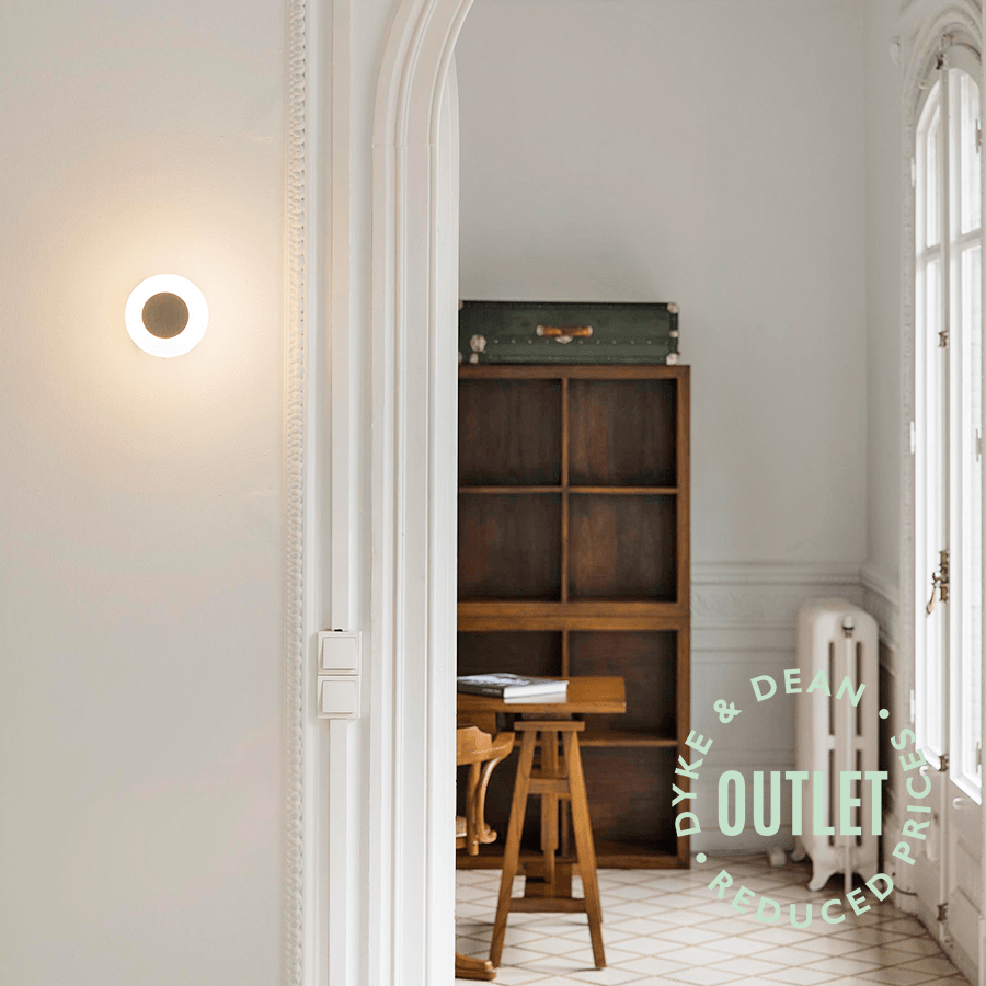 SPOT GLOBE LAMP BRUSHED BLACK METAL OUTLET - DYKE & DEAN