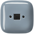 SQUARE PORCELAIN HDMI WALL SOCKET ASH GREY - DYKE & DEAN