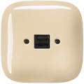 SQUARE PORCELAIN HDMI WALL SOCKET SAND - DYKE & DEAN