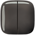 SQUARE PORCELAIN WALL DOUBLE ROCKER LIGHT SWITCH BROWN - DYKE & DEAN