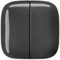 SQUARE PORCELAIN WALL DOUBLE ROCKER LIGHT SWITCH DARK GREY - DYKE & DEAN