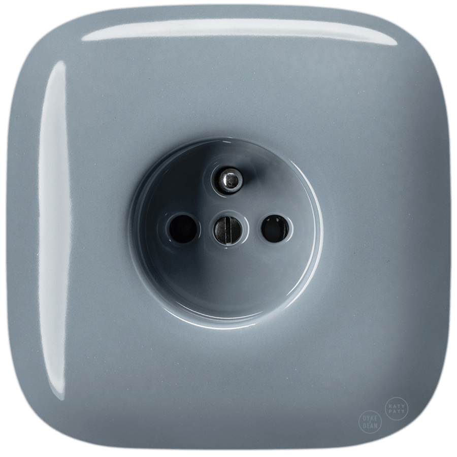 SQUARE PORCELAIN WALL SOCKET ASH GREY - DYKE & DEAN