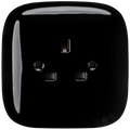 SQUARE PORCELAIN WALL SOCKET BLACK UK STAINLESS STEEL SCREWS - DYKE & DEAN