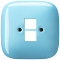SQUARE PORCELAIN WALL SOCKET PASTEL BLUE PC/USB - DYKE & DEAN