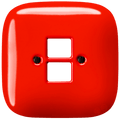 SQUARE PORCELAIN WALL SOCKET RED PC/USB - DYKE & DEAN