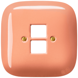 SQUARE PORCELAIN WALL SOCKET SALMON PC/USB - DYKE & DEAN