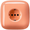 SQUARE PORCELAIN WALL SOCKET SCHUKO SALMON - DYKE & DEAN
