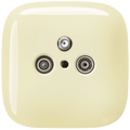 SQUARE PORCELAIN WALL SOCKET TV ANTENNA VANILLA (NEEDS STAINLESS STEEL PHOTO) - DYKE & DEAN