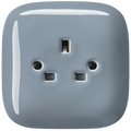 SQUARE PORCELAIN WALL SOCKET UK ASH GREY - DYKE & DEAN